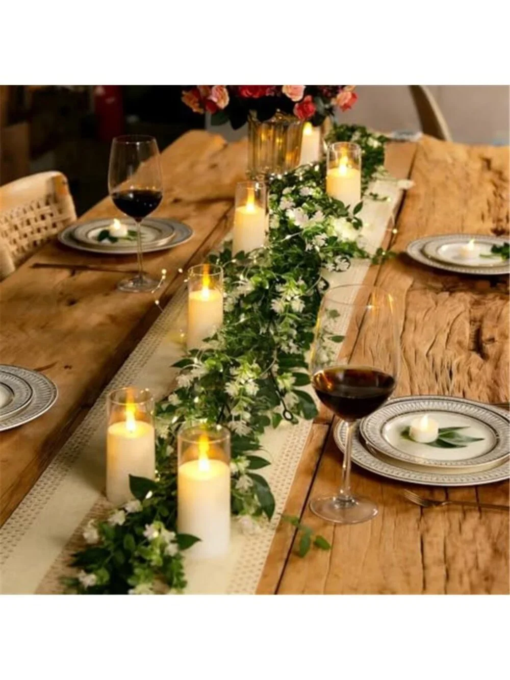 Artificial Eucalyptus Garland w/ Lights 3 pack Greenery Vines Wedding Home Decor